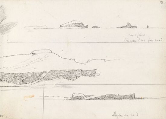 Treshnish Isles sett fra nord; Staffa; Staffa sett fra nord