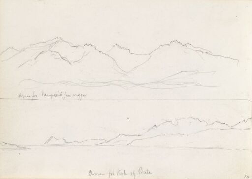 Arran sett fra dampskipet; Arran sett fra Kyles of Bute