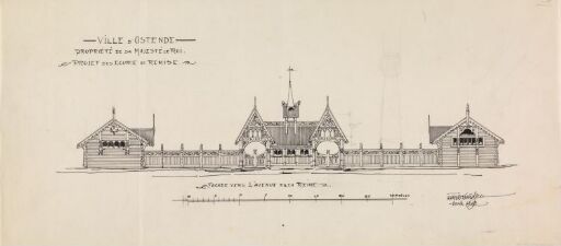 Stables from the King of Belgium's Norwegian Buildings in Ostend, Street Elevation