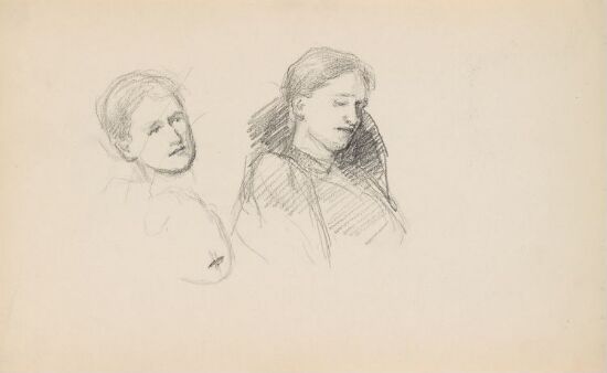 Kvinneportrett; studie av hode