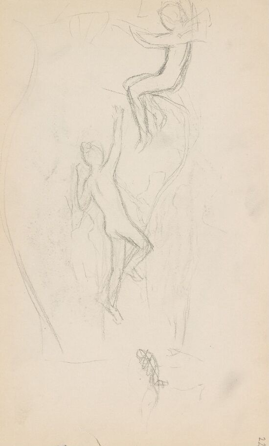 Utkast til vase med figurer