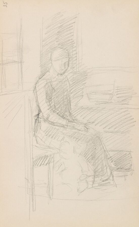 Sittende kvinne i interiør