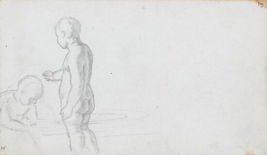 Badende menn og gutter (detalj)