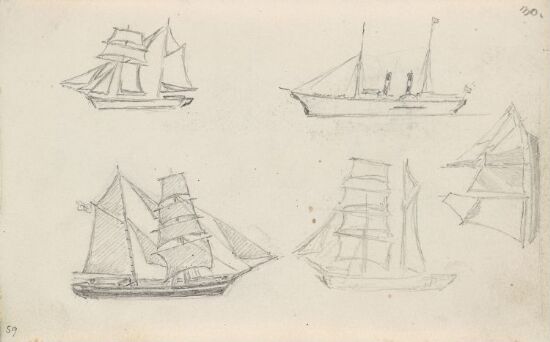 Studier av seilskip og dampskip