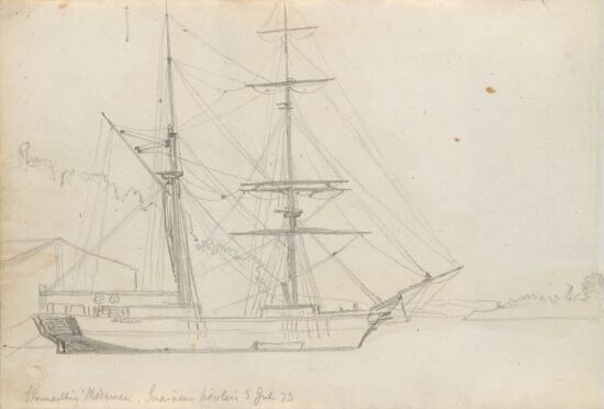 Skonnertbriggen "Madamen" ved Snarøya