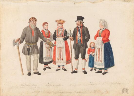 Drakter fra Kinsarvik i Hardanger. Etter N. Hertzberg