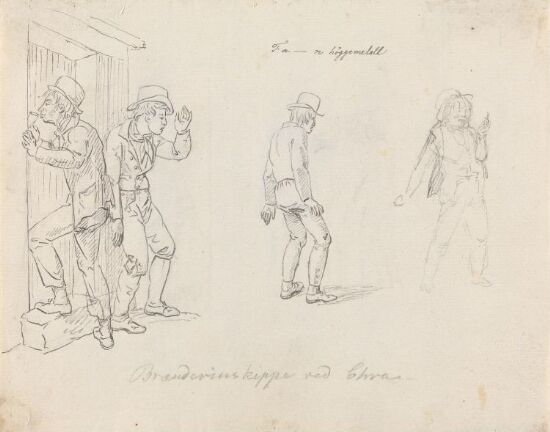 Utenfor en brennevinskneipe ved Christiania