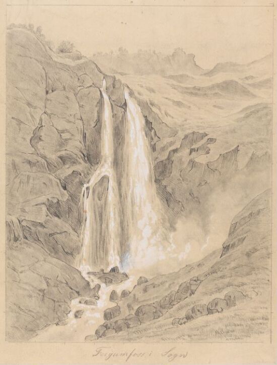 Feigefossen i Luster. Etter Joachim Frich