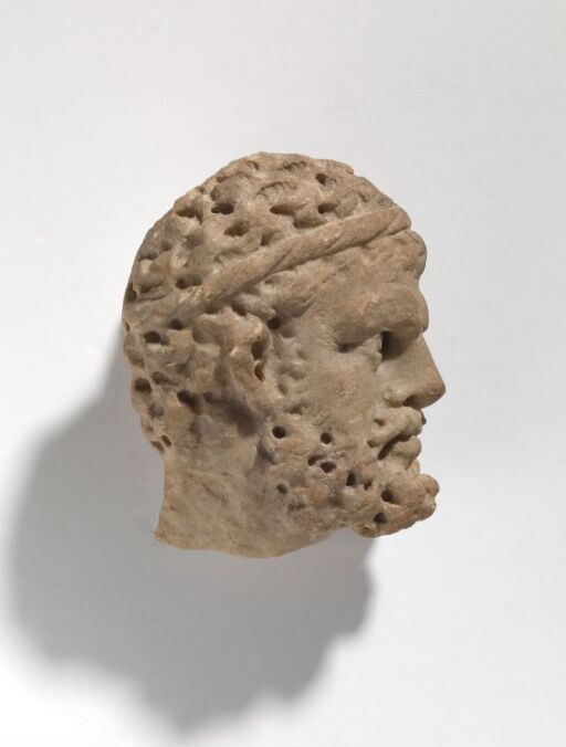 Head of Hercules from sarcophagus relief