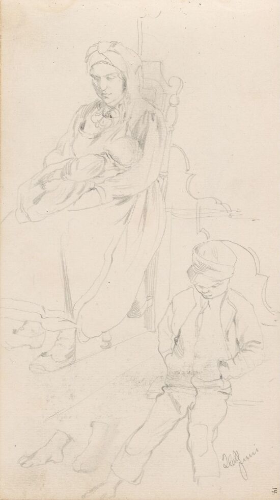 Kvinne med barn og gutt