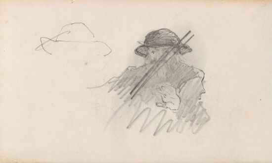 Skjegget mannsfigur med hatt