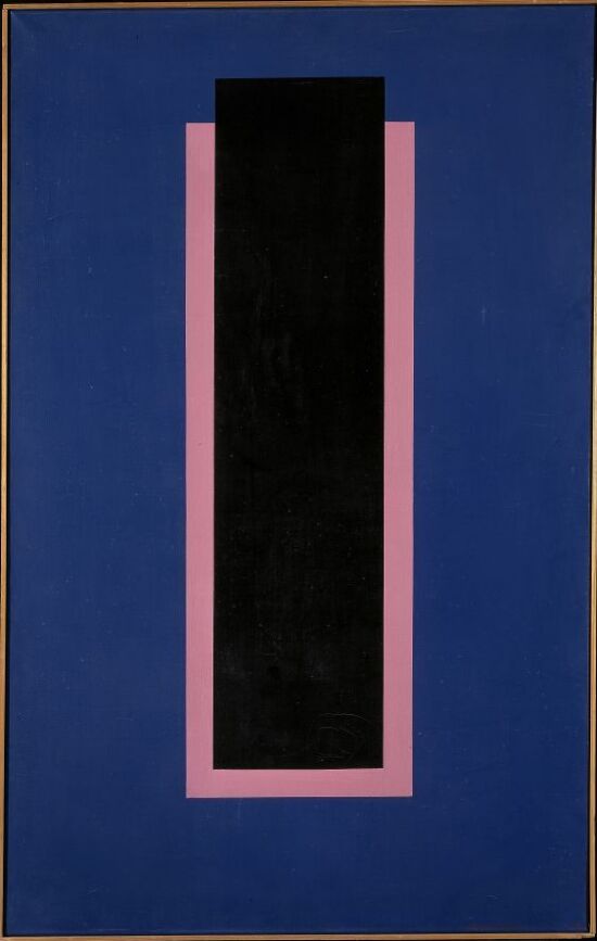 Sort rektangel i rosa og blått