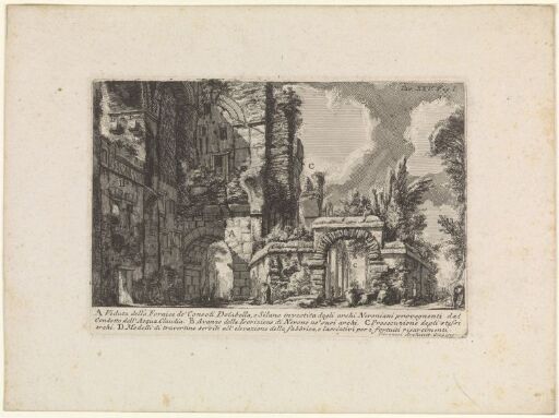 View of the Arches of the Consuls Dolabella and Silanus enclosed within the Neronian arches of the Acqua Claudia...