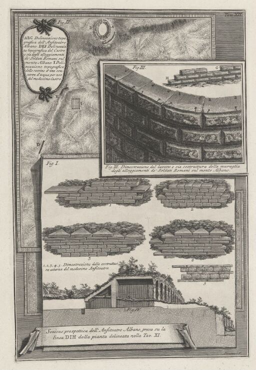 Constructional Diagrams of the Amphitheater of Domitian, Albano