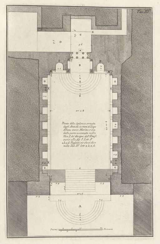 Plan of the Cave Embellished by the Ancients on the Bank of Lake Albano towards Marino