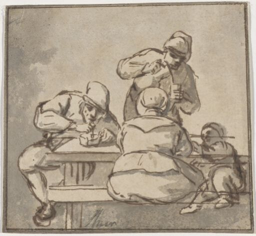 Peasants seated at a table