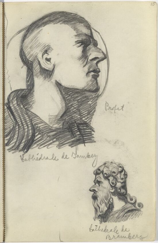 Studie av fasaden på katedralen i Bamberg