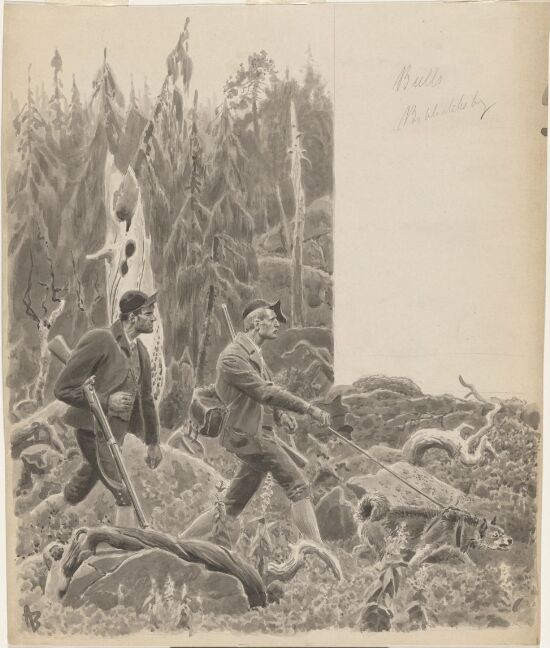 To jegere i skoglandskap