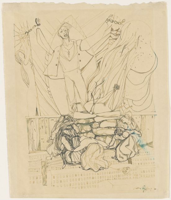 Illustrasjon til Walt Whitman, "Sangen om meg selv", Oslo 1947