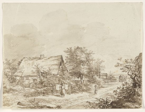 Farmhouses Beside a Country Road