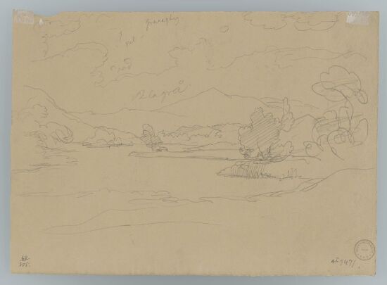 Landskap med innsjø