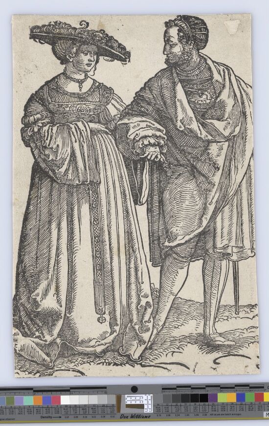 Couple walking to the right