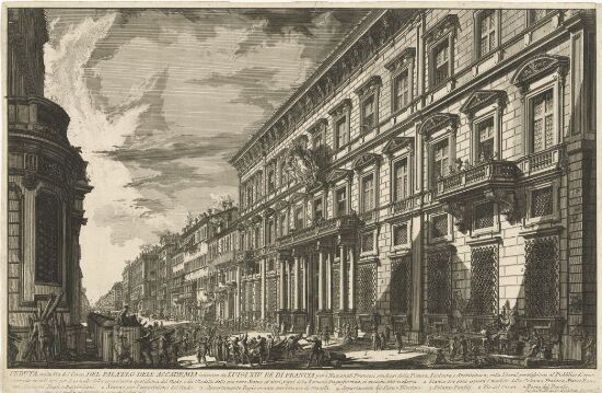 View along the Corso of the Palazzo dell'Accademia established by Louis XIV, King of France
