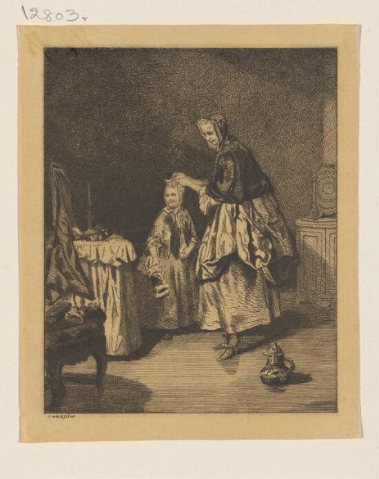 Mor knytter hårsløyfe