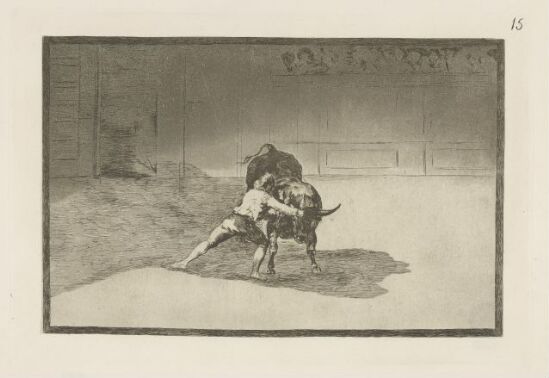 Den berømte Martincho fester banderillaene mens han lurer tyren med en kroppsbevegelse