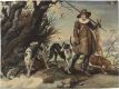 Jeger med hund. Etter Jan Wildens