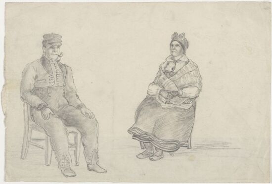 Ektepar fra Valle, Setesdal. Olav Gregerssøn Jorde og Anlaug Danielsdatter Jorde