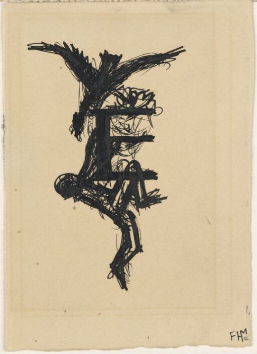 Forarbeid til Initial E. Til "Kring Bivungsnup"