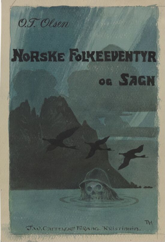 Forarbeid bokomslag til O.T. Olsen, "Norske Folkeeventyr og Sagn", 1912