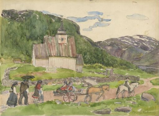 On their Way to Church, Bykle in Setesdal