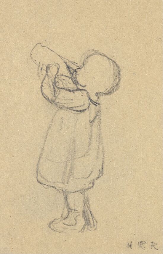 Little Girl with Feeding Bottle