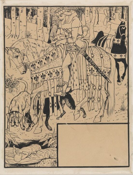 Kong Pepin på jakt finner det nyfødte barn ute i skogen