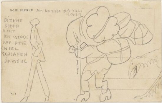 Karikatur av to menn og fantasidyr