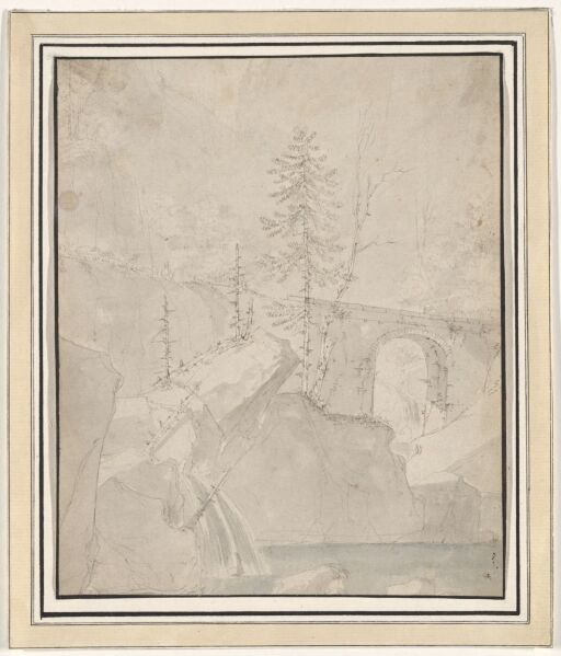 Fjellandskap med steinbro, Chartreuse