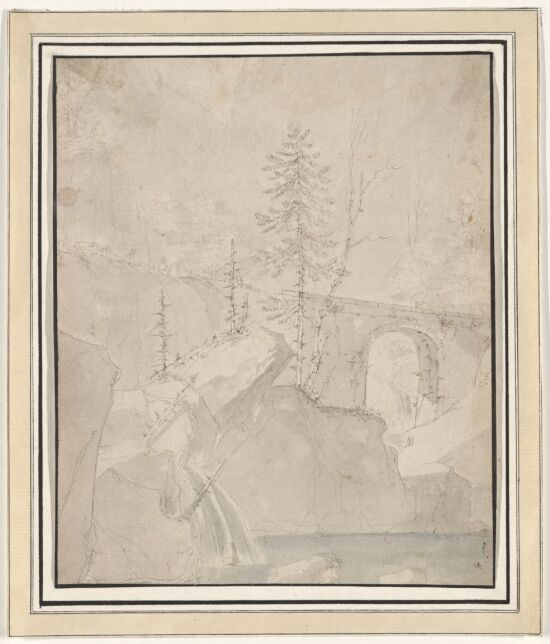 Fjellandskap med steinbro, Chartreuse