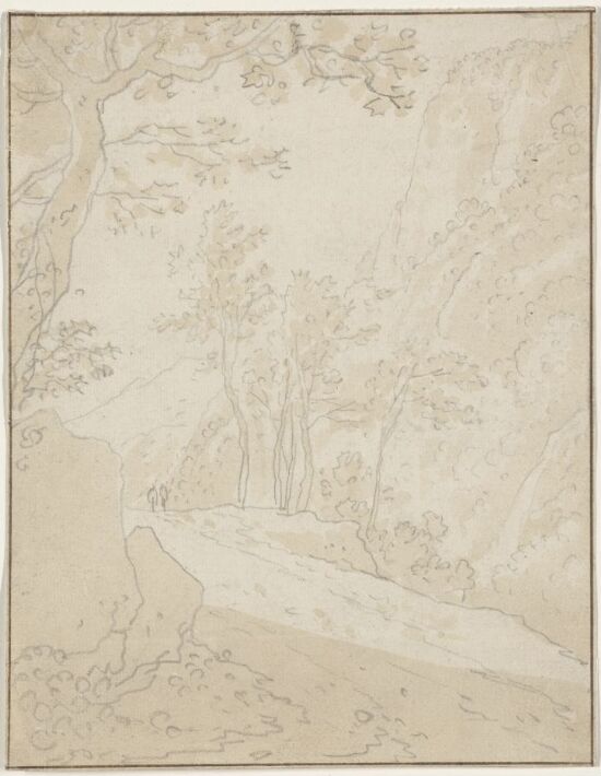 Landskap med landevei gjennom dal