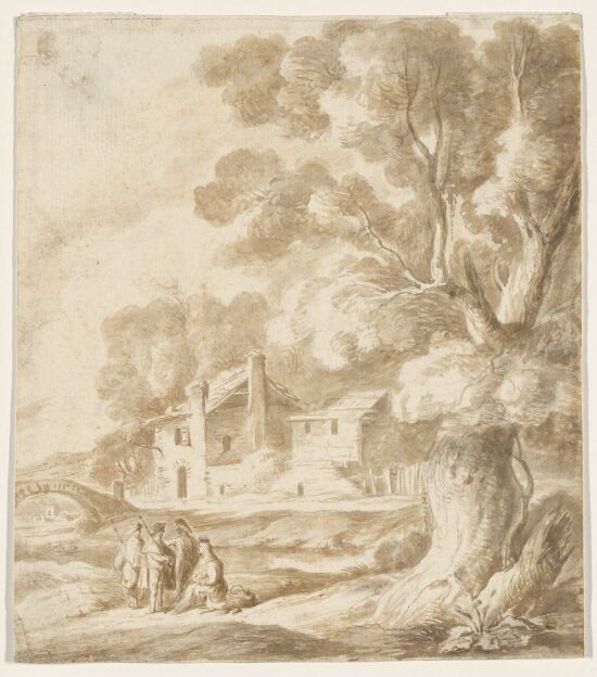 Landsby med fire figurer