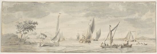 Kystlandskap med seilbåter