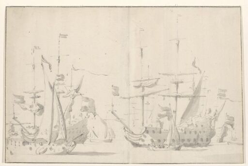 Warship and Smaller Sailboats