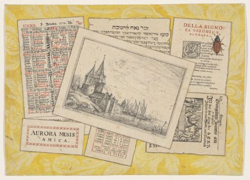 Trompe-l'oeil med etsning og trykksaker