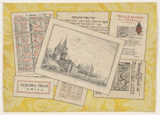 Trompe-l'oeil med etsning og trykksaker