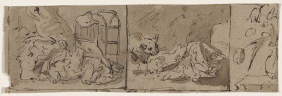 Studier av jaktbytte; stilleben [fragment]