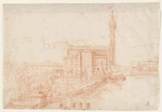 Byparti med gotisk katedral