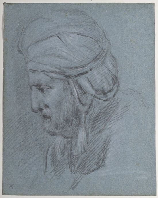 Hode av eldre mann med turban