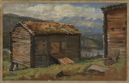 Hjelle i Valdres, fra gårdstunet