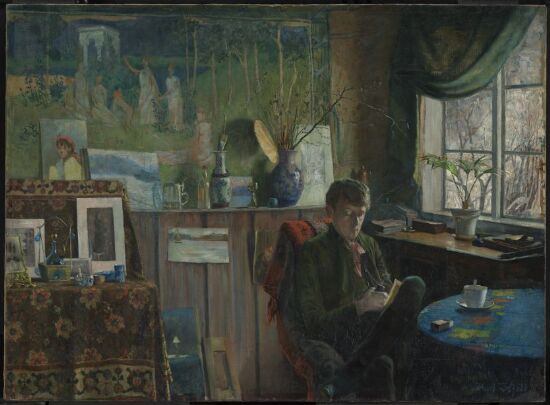 At the Widow. Portrait of the Artist Kalle Løchen